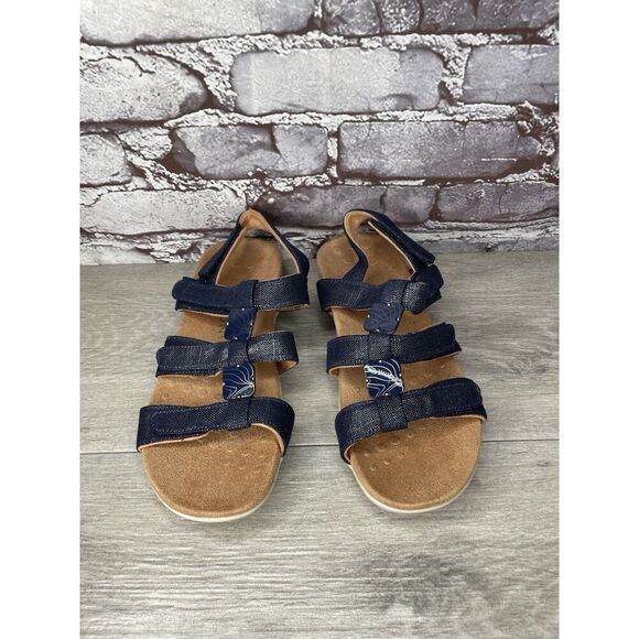 Vionic Amber Navy Blue Synthetic Adjustable Strappy Sandals Women Sz 7M US/37EU - Picture 12 of 16